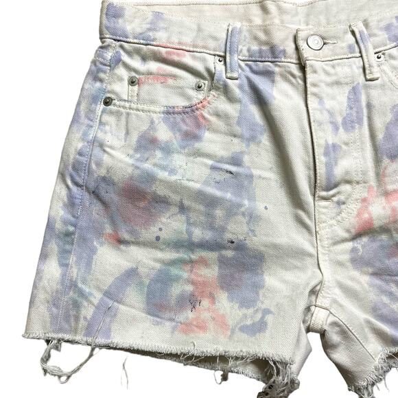 John Elliott Cut Off White Paint Splatter Shorts New w/out Tags Women's 27 - Picture 8 of 8